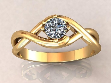 retorcido nudo anillo 30pt joyería joya oro plata diamante Boda Moda enganchar compromiso belleza infinito brillante anillos 3d print model - Mito3D