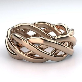 torcido nó anel imprimível stl joalheria prata esterlina jóia jóias Casamento banda noivado argolas 3d print model - Mito3D