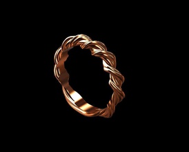 verdrehte ring elegant schmuck mode goldring gold bijouterie firlefanz ringe 3d print model - Mito3D
