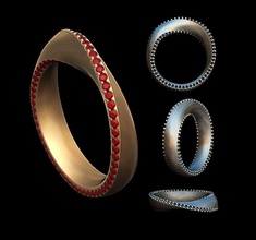 twisted anneau de l'anneau tordu or d'argent le diamant bijoux mariage bague en imprimable gem joyau l'engagement la livre sterling les anneaux 3d print model - Mito3D
