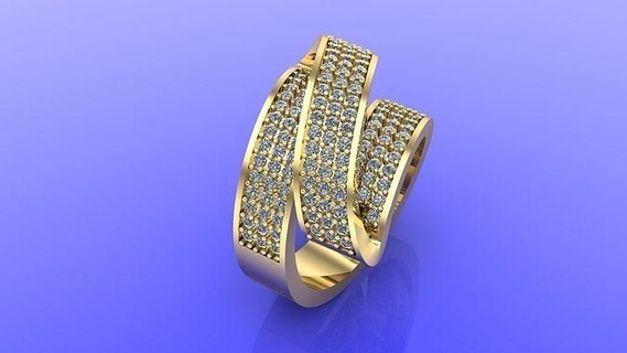 torcido anel torção diamante Casamento banda joalheria EUA Canadá moda 3dring cafajeste prata ouro buy3dring argolas cruzado diamantes luxo 3d print model - Mito3D