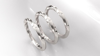 retorcido anillo 04 talla 56 58 60 joyería joya diseño arte plata brillante modelos anillos 3d print model - Mito3D