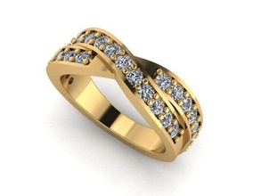 torcido anel 278 ouro joalheria prata imprimível diamante jóia jóias casamento gema noivado engagem cafajeste argolas 3d print model - Mito3D