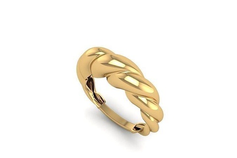 twisted ring r 198 rings gold silver jewel store printable 3d printed stl jewelry model modeling printing woman jewellery trend 2023 fashion accessories croissant dome christ paris 3d print model - Mito3D