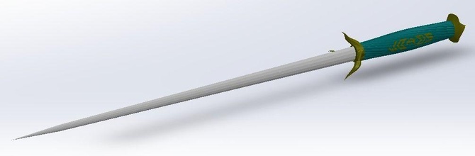 twisted sword - 1000mm length 39 inches weapon blade hobby diy bladed 3mf file stl long decimal 4 3d print model - Mito3D