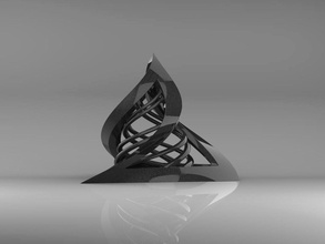 retorcido tetraedro arte diseño forma triángulo escultura geométrico geometría arquitectura estatua pirámide resumen nouveau conceptual deco ilustración esculturas 3d print model - Mito3D