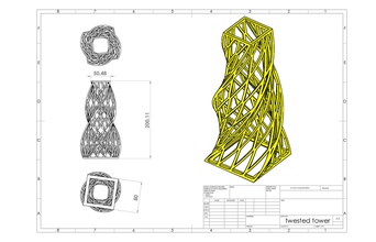 retorcido florero 3d impresión arte torre interior torcido giro torcedina retorcida 3dprinting esculturas 3d print model - Mito3D