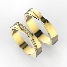 twisted wedding bands ring rings diamond weddingbands printable jewellery jewel jewelry 3d print model - Mito3D