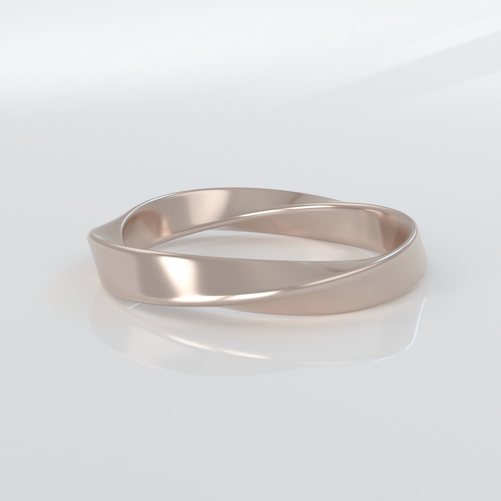 verdrehte Hochzeit Ring Mobius geometrisch druckbar gestalten Schmuck Silber Ringe 3D print model - Mito3D