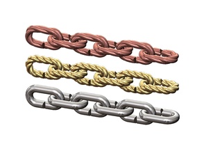 twisted wire chain link jewelry printable gold pendant bracelet necklace earring pendants jewellery bracelets chainlink necklaces braceletlink rope cable silver 3d print model - Mito3D