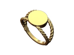 verdrehte Draht Signet Ring Hochzeit Engagement Mode Schmuck druckbar Gold Silber Sterling Luxus Zubehör flechten geflochten Seil minimalistisch Kabel Ringe 3d print model - Mito3D