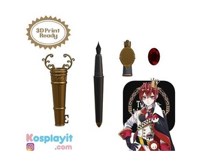 twisted wonderland pen key wand 3d model cosplay games toys 3d print model - Mito3D