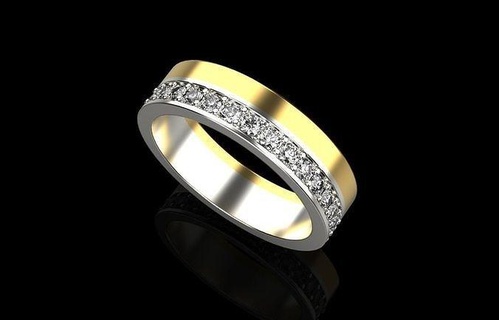 two piece Engagement Ring Steine Schmuck Mode druckbar Platin engagem Gold Silber Diamant Hochzeit brillant Schönheit Armband Ringe 3d print model - Mito3D