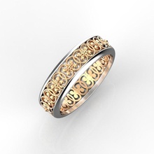 dois tons de toque jóias anel anéis jóia printable casamento ouro 3d print model - Mito3D