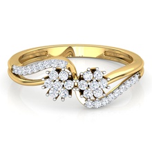 duas flores anel de casamento jóias sterling prata diamante platina brilhantes ouro printable moda beleza ruby pulseira noivado safira vestuário solitaire brillant esmeralda anéis 3d print model - Mito3D