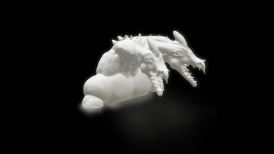 due teste di drago busto art 3d stampa monster il modello scolpire vr sculture 3d print model - Mito3D