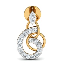 dos bucle de moda arete - colgante -conjunto anillo la joyería por medio del oído el matrimonio compromiso oro precioso platino boda gem brillante plata joya imprimible diamante estilo los anillos 3d print model - Mito3D