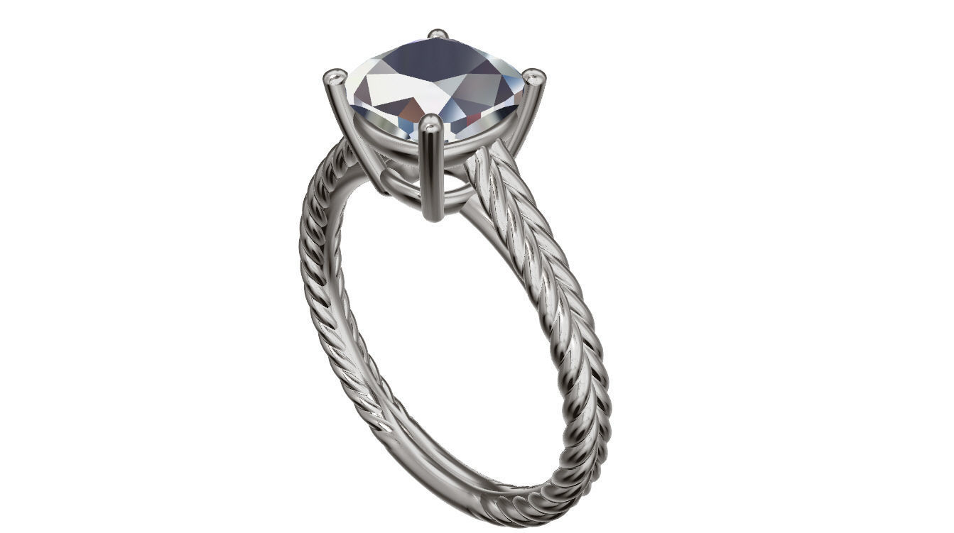 dois de corda jóias anel modelo 3ddesign 3dmodel anéis 3D print model - Mito3D