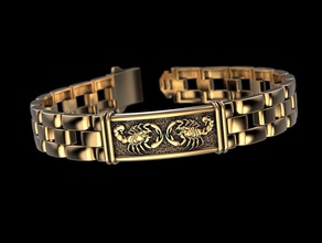 two scorpion bracelet jewelry print 3dprinted jewellery printable rings design ring jewel golden fashion printabl printing gold prototyping silver bracelets 3d print model - Mito3D