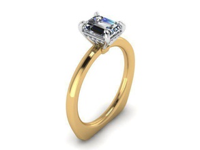 two tone european shank ec ring vs2 jewelry gold engagement diamonds rings 3d print model - Mito3D