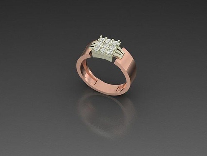 messieurs bague conception imprimable bijoux or diamant anneaux mode sterling mariage engagement beauté bijou argent 3d print model - Mito3D