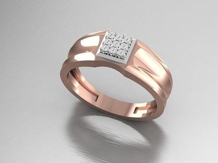 Ton Herren Ring Gold Engagement Hochzeit Schmuck druckbar Diamant Sterling Mode Schönheit Silber Ringe Juwel Modelle cad 3d print model - Mito3D