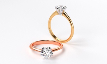 toni oro fidanzamento squillare 1 carati centrale diamante cad gioielleria stampabile argento solitario platino gemma moda bellezza ct brillante gioiello anelli 3d print model - Mito3D