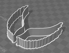 dos alas de cortadores galletas casa el moho cookie cortador los ángeles las forma esquema aves cocina comedor 3d print model - Mito3D