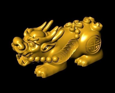 ty pi xiu zodiaci religione arte scultura sculture gioielleria Cina pixiu svanisce contyhu braccialetto squillare design Drago alghe diamante ringdragon 3d print model - Mito3D