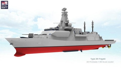 type 26 city class frigate 3d print model type26 3dmodel military printable ship boat destroyer navy warship hobby watercraft diy armored vessel warvessel 3d print model - Mito3D