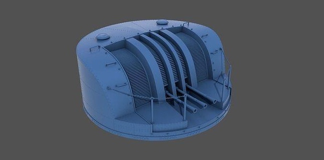 type 96 turret 1945 - 1-100 scale yamato musashi japan japanese aircraft weapon imperial navy army equipment military machinery war ww2 wwii artillery naval anti battleship hobby diy 3d print model - Mito3D
