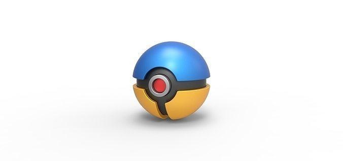typing ball pokeball pokemon concept container anime toy print printable hobby diy typingball 3d print model - Mito3D