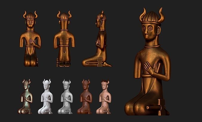 tyr figlio of imiro ferro età statua bronzo norvegese vichingo metallo buio secolo archeologia arte repliche sculture miniature figurine collezione energia ragnarock 3D print model - Mito3D