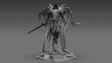 tyrael 3d printing statue art sculpture sword knight angel sculptures 3d print model - Mito3D