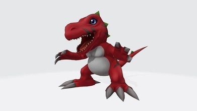 tyrannomon dinosaure digimon monstre anime dessin animé modèle jeux jouets 3d print model - Mito3D