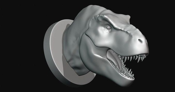 tirannosauro testa t rex 3d modello stampabile Stampa dinosauro arte sculture 3d print model - Mito3D
