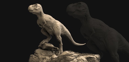 tyrannosaure rex sculpter zbrush créature dinosaures 3dprinting modélisation sculpture biologique art sculptures 3d print model - Mito3D