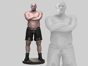 agresif öfke 3d yazdırılabilir 2 boks boksör ağır sıklet hafif çingene kral insan karakter heykel wba ibf wbc sanat şampiyonlar dövüşçü şöhret heykeller 3d print model - Mito3D