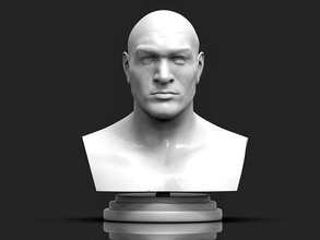 tyson fury 3d printable bust boxing boxer heavyweight lightweight gypsy king human character statue sculpture wba ibf wbc art champions fighter celebrity sculptures 3d print model - Mito3D