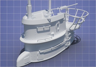 u boot tip vii turm çizme denizaltı kule i̇kinci dünya savaşı savaş ii almanca hobi kendin yap tekne dalış gemi 3d print model - Mito3D