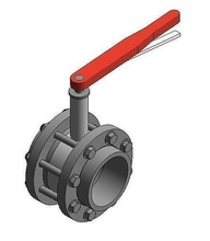 u-pvc butterfly valve - auto size- size 50mm-250mm revit mep hvac ventilation mechanical plumbing piping fitting pools pvc arch flange valves advanced science engineering 3d print model - Mito3D