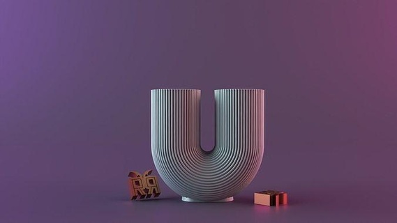u-shape ribbed curl vase 02 u shape planters candle mold minimal decor holder 3dmodel house 3d print model - Mito3D