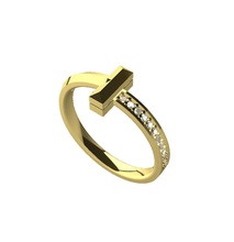 u011 classic tring ring fashinable modern usa canada jewelry printable lightweight cheap diamond rings 3d print model - Mito3D