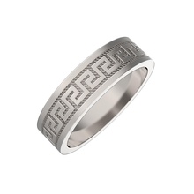 u036 wedding rings set meander ring band greek style printable jewelry 3d print model - Mito3D