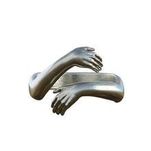 u038 embrace ring hug two hands strong printable silver gold jewelry rings 3d print model - Mito3D