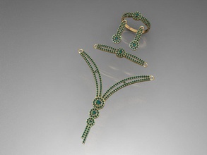 u04- diamond set rings necklace jewelry gems fashion gold design silver ring elegant shining gem bracelet earring pendant sapphire women wedding 3d print model - Mito3D