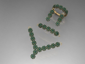 u05 diamante conjunto argolas colar joalheria joias moda ouro Projeto prata anel elegante brilhando gema pulseira brinco pingente safira mulheres Casamento 3d print model - Mito3D