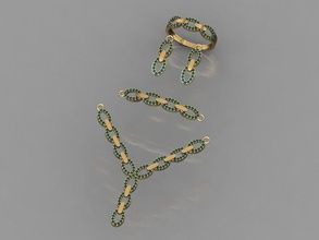 u07- diamond set rings necklace jewelry gems fashion gold design silver ring elegant shining gem bracelet earring pendant sapphire women wedding 3d print model - Mito3D