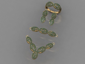 u08- diamond set rings necklace jewelry gems fashion gold design silver ring elegant shining gem bracelet earring pendant sapphire women wedding 3d print model - Mito3D
