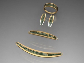 u12- diamond set rings necklace jewelry gems fashion gold design silver ring elegant shining gem bracelet earring pendant sapphire women wedding 3d print model - Mito3D
